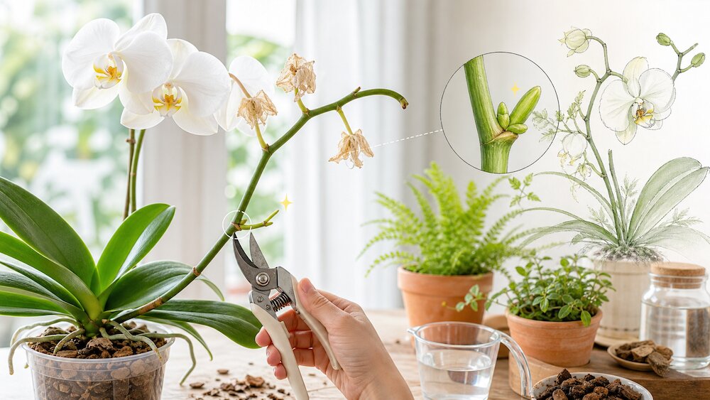 胡蝶蘭の花が終わったらどうする?二度咲きさせる剪定と花後管理の手順